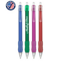Certified USA Made, Frosted Colored "Smart-Click" Pen with Colored Rubber Grip